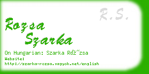 rozsa szarka business card